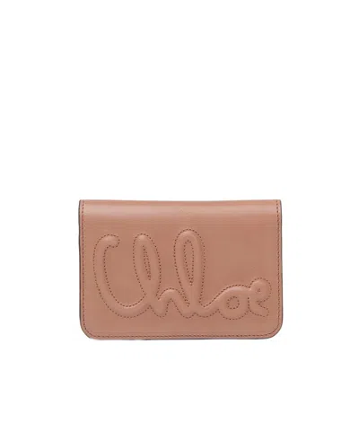 Chloé Double-fold Wallet In Pink
