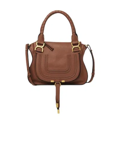 Chloé Double Handle And One Shoulder Bag In Tan