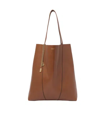 Chloé Double Handle Shoulder Bag In Brown