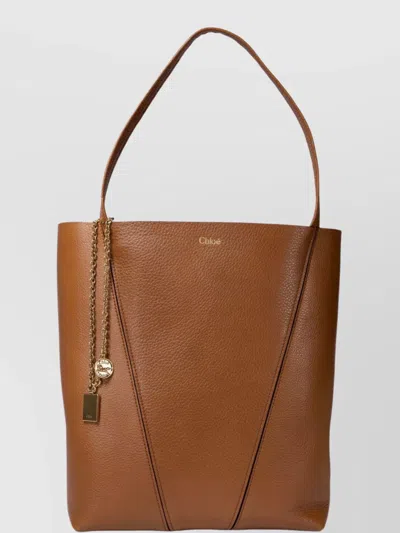 CHLOÉ DOUBLE HANDLES GOLD-TONE HARDWARE SHOULDER BAGS