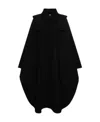 Chloé Hooded Cape Coat In Wool And Cashmere In Black
