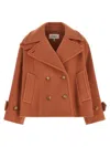 Chloé Double Breasted Jacket Buttoned Cuffs Pockets Lapels In Pink