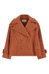 Chloé Double Breasted Jacket Buttoned Cuffs Pockets Lapels In Pink