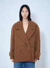 Chloé Double-breasted Short Coat In Camel