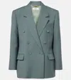 Chloé Double-breasted Wool Blazer In Blue