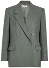 Chloé Chloe Double-breasted Wool Blazer In Gray