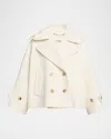 Chloé Oversized Wool Blend Peacoat Chin Strap Collar In Neutral