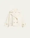 Chloé Oversized Wool Blend Peacoat Chin Strap Collar In Neutral