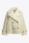 Chloé Double-breasted Wool Short Coat In White
