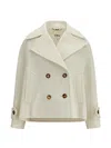 Chloé Oversized Wool Blend Peacoat Chin Strap Collar In Neutral