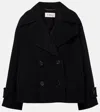 Chloé Women Black Double-breasted Jacket With Notched Wide Revers And Dropped Shoulders In Wool Blen
