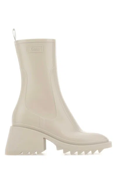 Chloé Chloe Women Dove Grey Rubber Betty Ankle Boots In Neutral