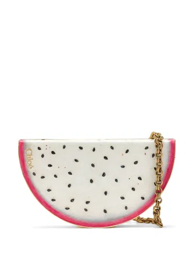 Chloé Dragon-fruit Chain-link Clutch Bag In White