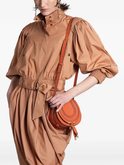 Chloé Draped Asymmetric Mini Skirt In Brown