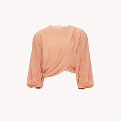 Chloé Draped-detail Blouse In Nude