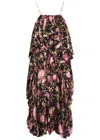 Chloé Chloe Draped Floral-printed Silk-blend Jumpsuit In Multi