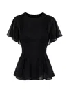 Chloé Wool Blouse With Frontal Draped In Black