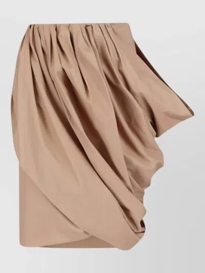 Chloé Draped Midi Skirt Elastic Waistband Pocket In Pink