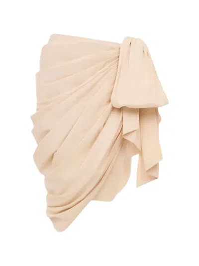 Chloé Draped Midi Skirt In Neutral