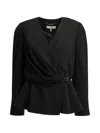 Chloé Draped Top Gold Tone Hardware Peplum In Black