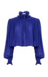 Chloé Draped Silk Georgette Top In Purple