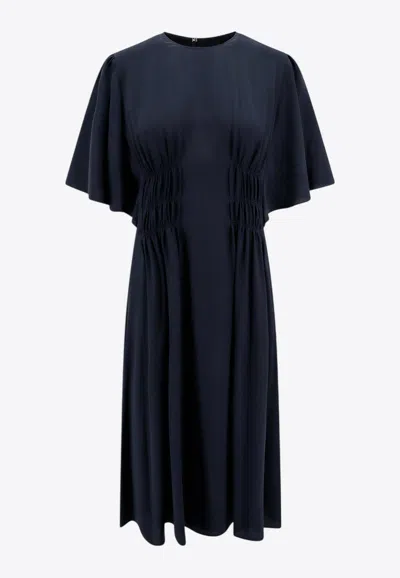 Chloé Draped Silk Midi Dress