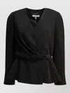Chloé Draped Top Gold Tone Hardware Peplum In Purple