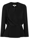 Chloé Draped Top Gold Tone Hardware Peplum In Black