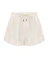 Chloé Striped Cotton-poplin Shorts In White