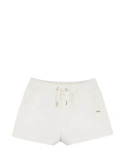 Chloé Kids' Drawstring Shorts In White