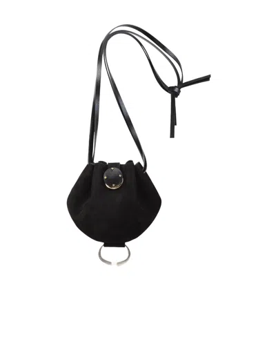 Chloé Drawstring Suede Crossbody Bag In Black
