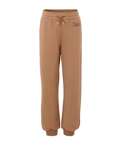 Chloé Drawstring-waist Track Pants In Brown