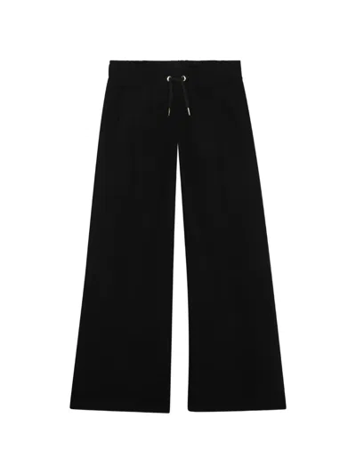 Chloé Kids' Drawstring Wide-leg Track Pants In Black