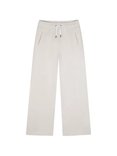 Chloé Kids' Drawstring Wide-leg Track Pants In Neutral