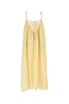 Chloé Lace-trimmed Silk Midi Dress In Yellow