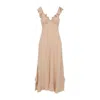 Chloé Ruffled Silk Maxi Dress In Beige