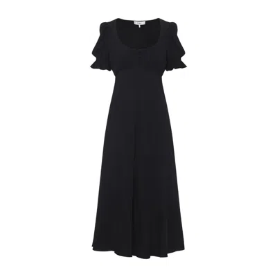 Chloé Long Dress With Button Detail And Empire Waistline In Black