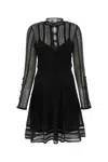 Chloé Chloe Black Linen Blend Mini Dress In Black