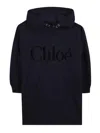 Chloé Cotton Sweatshirt Dress Chloe In Blue