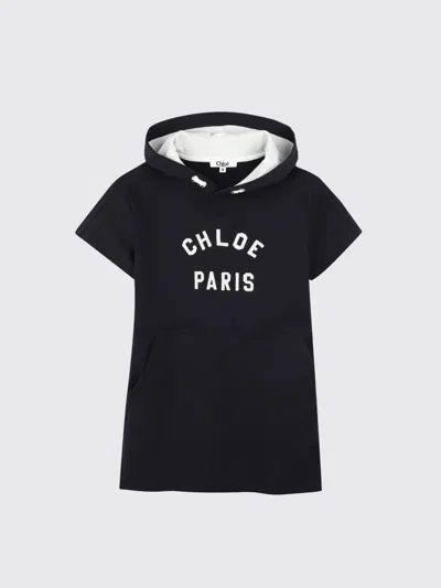 CHLOÉ DRESS CHLOÉ KIDS COLOR MARINE,G48744082