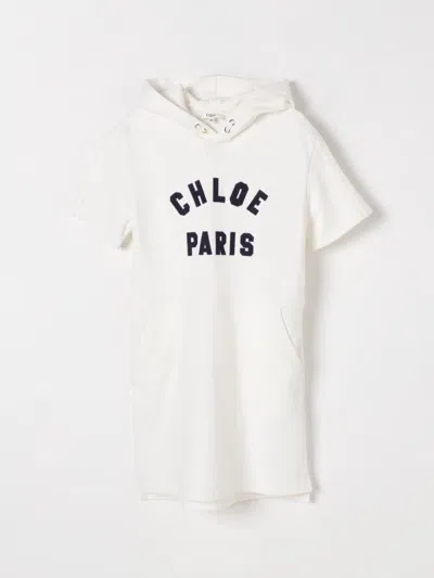 CHLOÉ DRESS CHLOÉ KIDS COLOR WHITE,G48744001