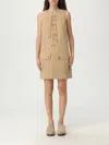 Chloé Satin Cotton Dress With Button And Slit