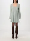 Chloé Silk Chiffon Minidress In Grün