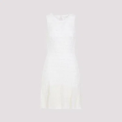Chloé Dress Viscose Silk Cashmere Wool Blend In Iconic Milk