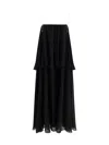 Chloé Open-back Embellished Tiered Silk-georgette Maxi Dress In Black