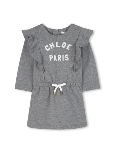 Chloé Dress With Logo In Gray