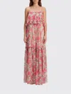 Chloé Chloe Floral Print Ruffled Silk-chiffon Maxi Dress In Pink