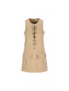Chloé Satin Cotton Dress With Button And Slit