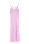 Chloé Chloe Lace-trimmed Silk Crepe De Chine Midi Dress In Pink