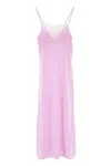 Chloé Chloe Lace-trimmed Silk Crepe De Chine Midi Dress In Pink